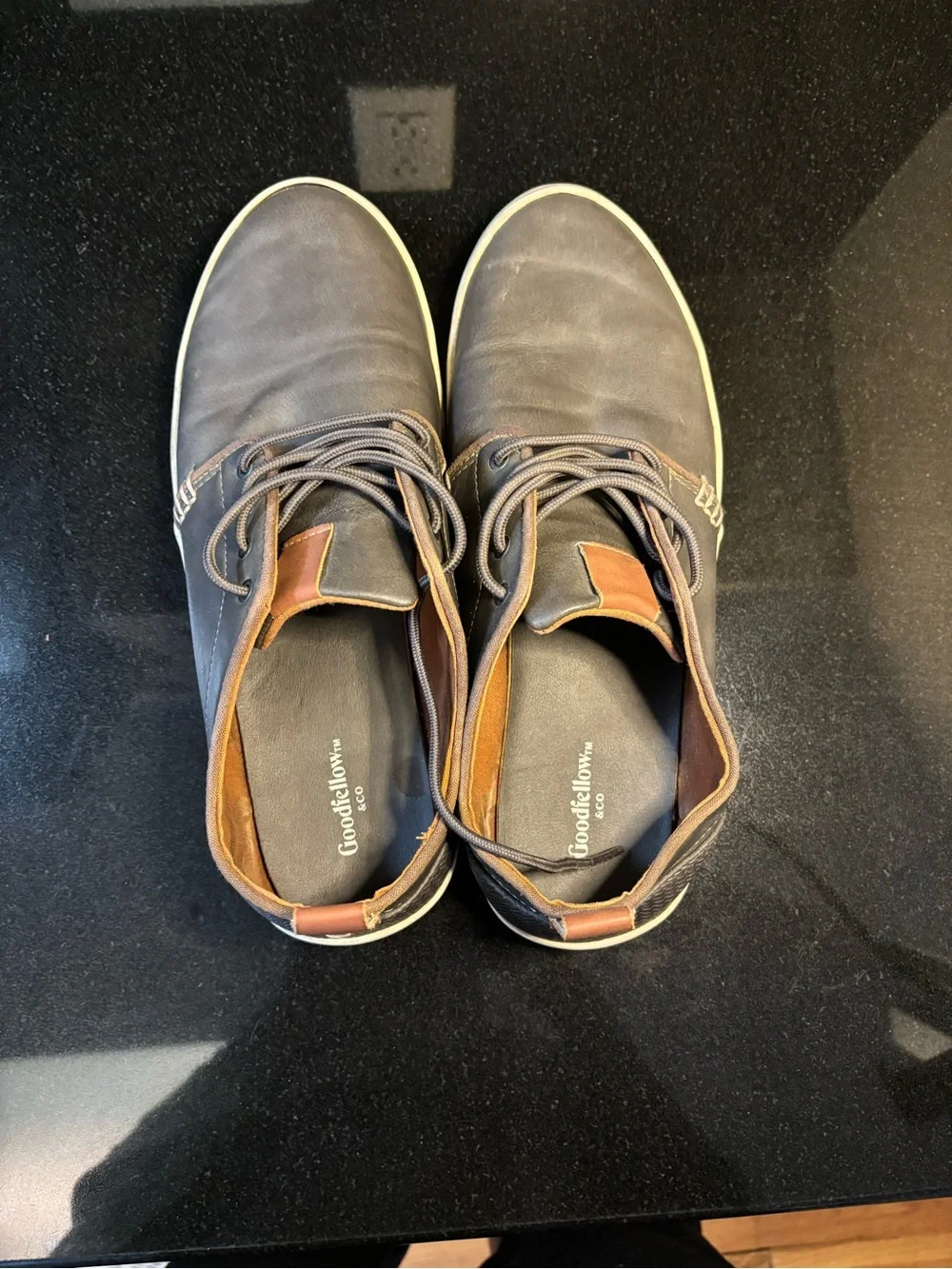 Goodfellow & Co Men's Dark Brown Chukka-Style Lace-Up Boots with Tan Accents